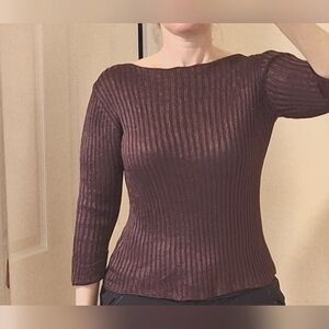 DKNY | Wine, 3/4 Sleeve Rayon Sweater